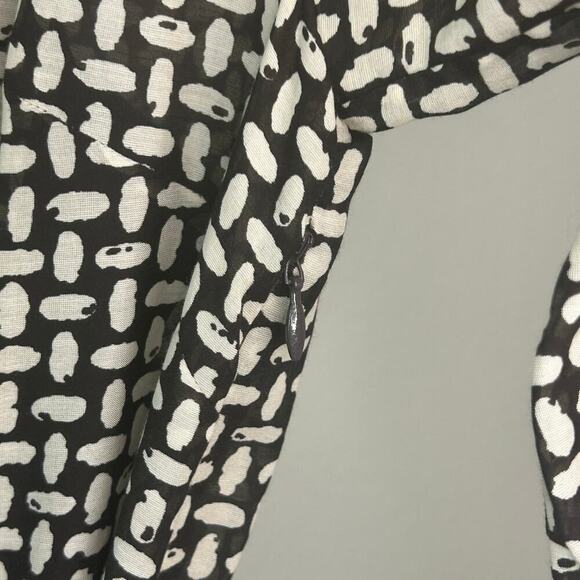 Banana Republic brown and cream pleated belted collared dress silk blend size 6 - Picture 8 of 13